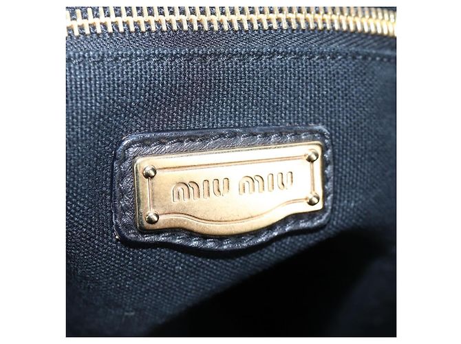 Borsa a tracolla Miu Miu in pelle nera e oro Auth yk20825V Nero D'oro - vista 20