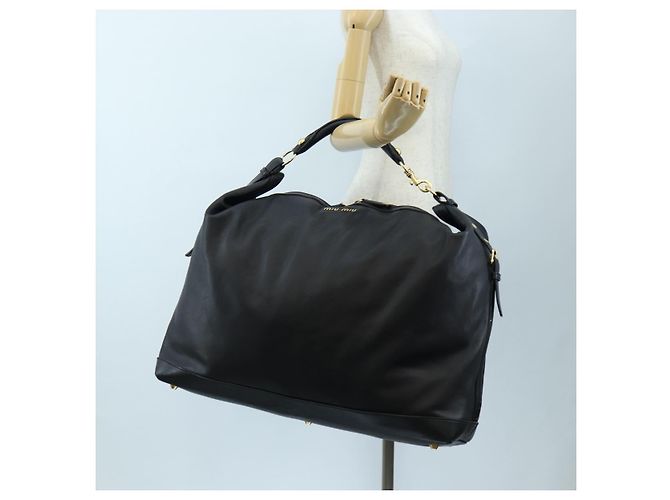 Borsa a tracolla Miu Miu in pelle nera e oro Auth yk20825V Nero D'oro - vista 25