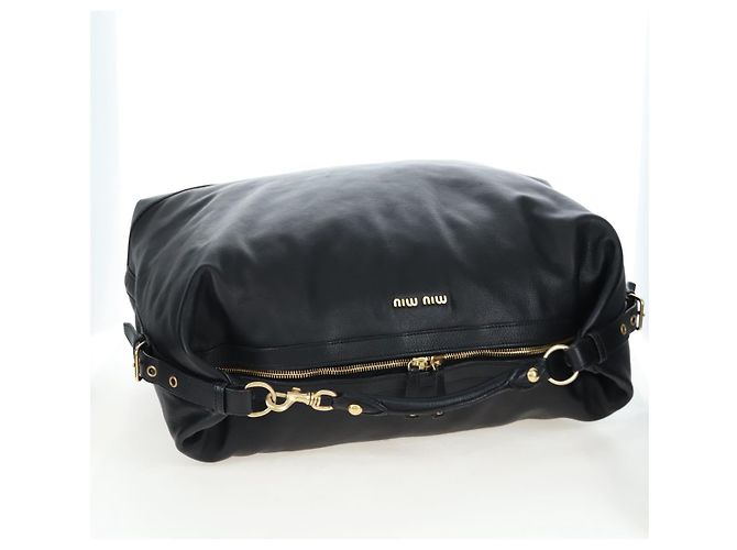 Borsa a tracolla Miu Miu in pelle nera e oro Auth yk20825V Nero D'oro - vista 6