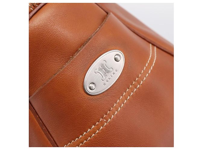 Céline Borsa a mano CELINE Boogie Bag in pelle marrone argento Auth 200991A - vista 10