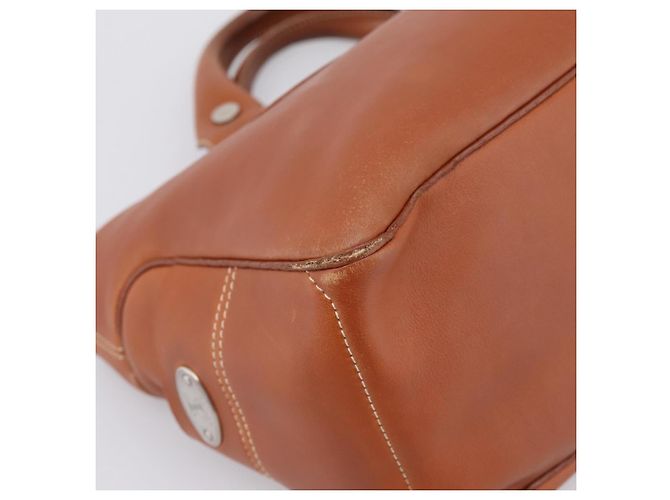 Céline Borsa a mano CELINE Boogie Bag in pelle marrone argento Auth 200991A - vista 14