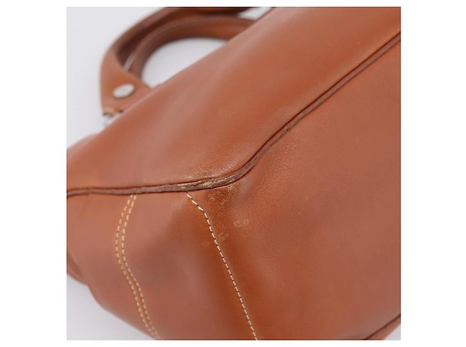 Céline Borsa a mano CELINE Boogie Bag in pelle marrone argento Auth 200991A - vista 16