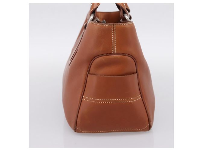 Céline Borsa a mano CELINE Boogie Bag in pelle marrone argento Auth 200991A - vista 4