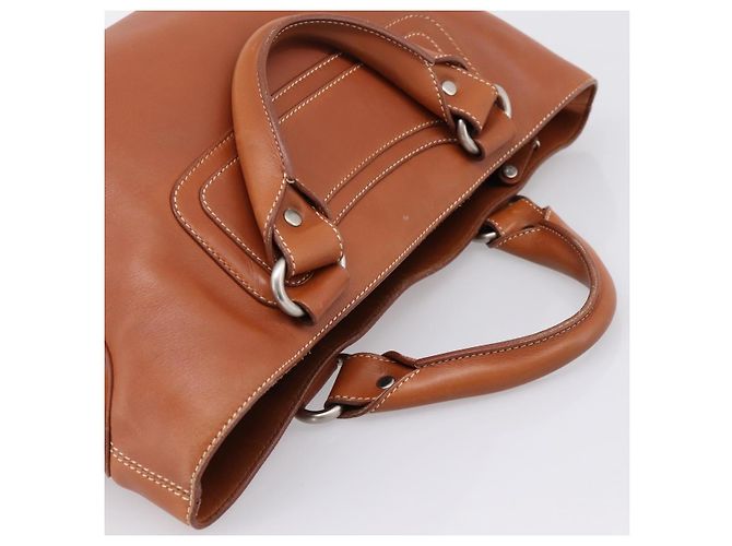 Céline Borsa a mano CELINE Boogie Bag in pelle marrone argento Auth 200991A - vista 6