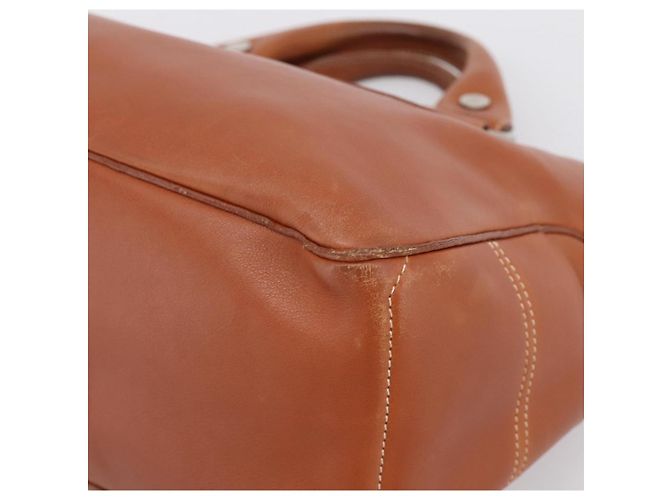 Céline Borsa a mano CELINE Boogie Bag in pelle marrone argento Auth 200991A - vista 9