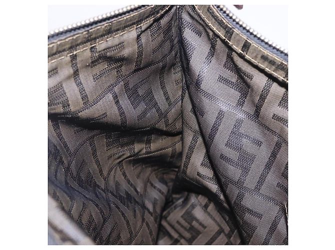 FENDI Zucca Canvas Pouch Black Brown Auth 197691 - view 11