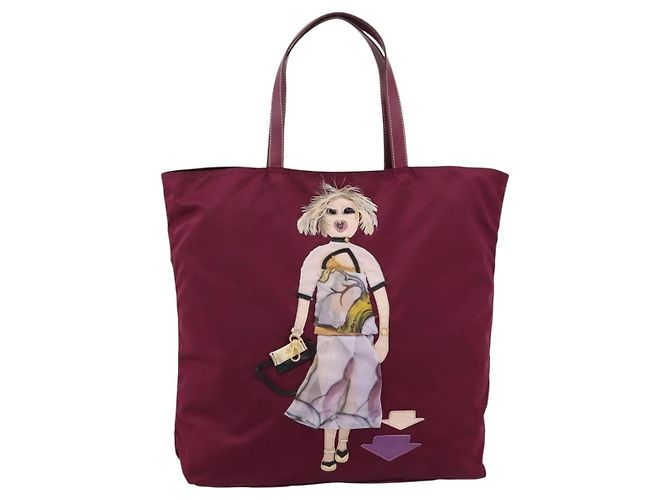 Borsa Tote PRADA Nylon Viola Tono Oro Auth 202217A Porpora - vista 13