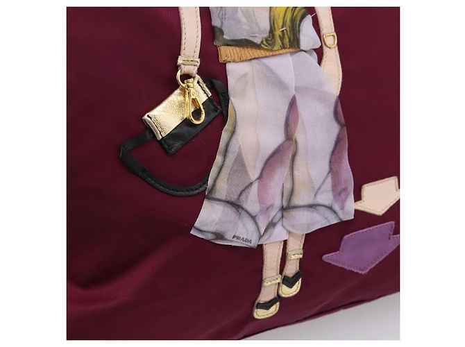 Borsa Tote PRADA Nylon Viola Tono Oro Auth 202217A Porpora - vista 19