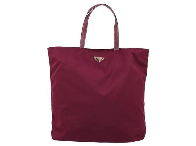 Borsa Tote PRADA Nylon Viola Tono Oro Auth 202217A Porpora - vista 2