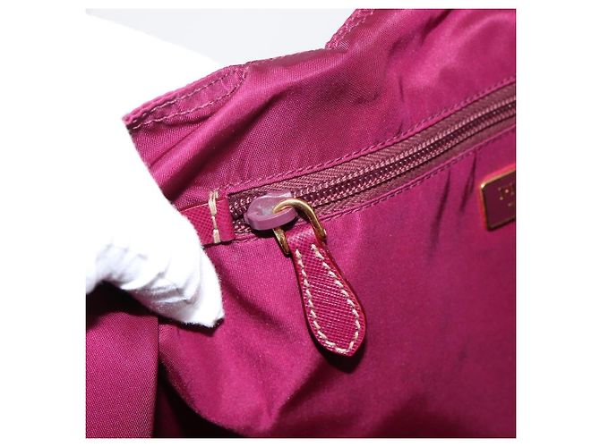 Borsa Tote PRADA Nylon Viola Tono Oro Auth 202217A Porpora - vista 22
