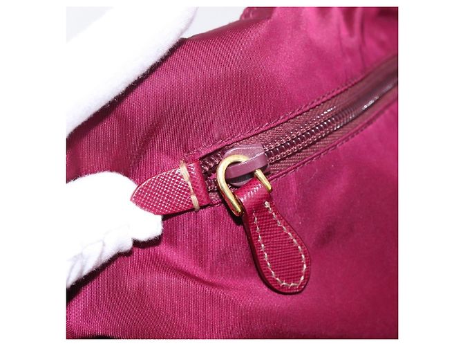 Borsa Tote PRADA Nylon Viola Tono Oro Auth 202217A Porpora - vista 24