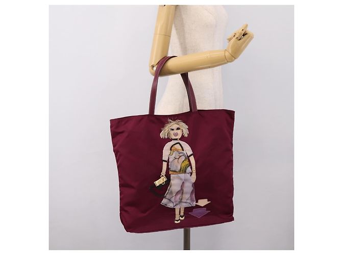 Borsa Tote PRADA Nylon Viola Tono Oro Auth 202217A Porpora - vista 26