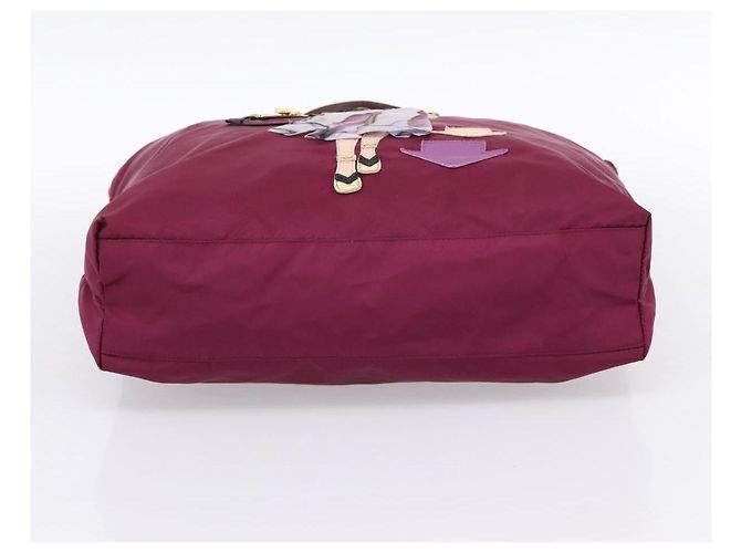 Borsa Tote PRADA Nylon Viola Tono Oro Auth 202217A Porpora - vista 5