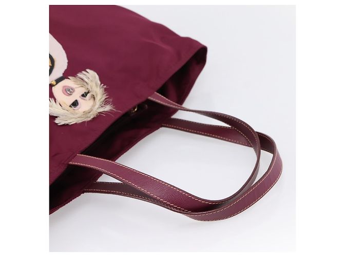 Borsa Tote PRADA Nylon Viola Tono Oro Auth 202217A Porpora - vista 7