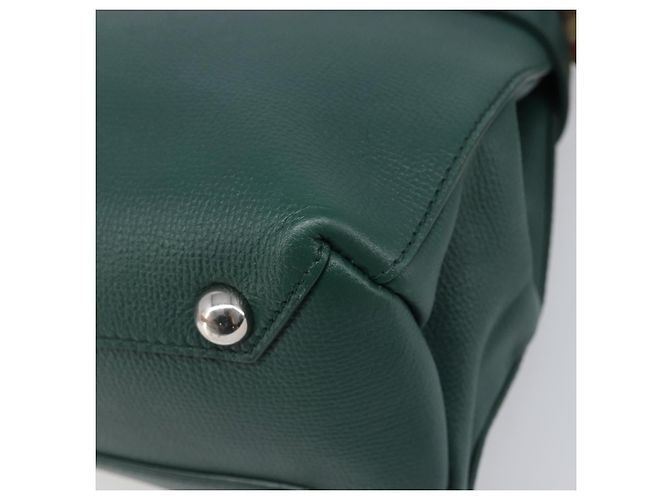 Borsa a mano BURBERRY in pelle 2way Verde Argento Auth BA15318A - vista 16