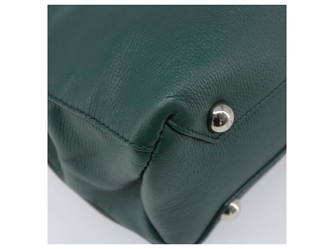 Borsa a mano BURBERRY in pelle 2way Verde Argento Auth BA15318A - vista 19