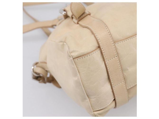 PRADA Schultertasche aus Leder Beige Silber Auth 200826V - Ansicht 17