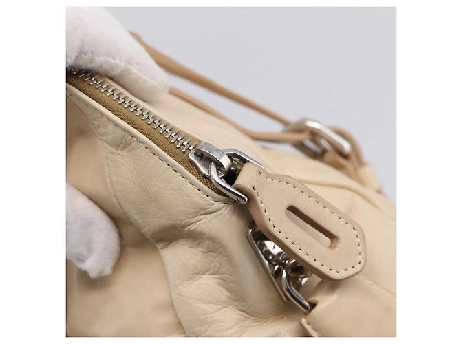 PRADA Schultertasche aus Leder Beige Silber Auth 200826V - Ansicht 19