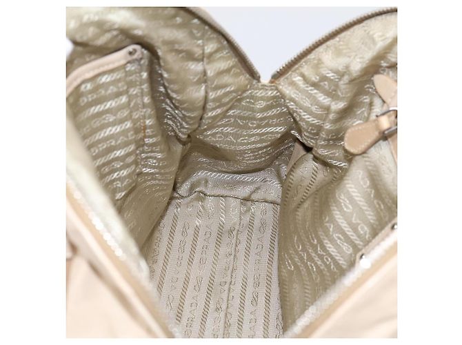 PRADA Schultertasche aus Leder Beige Silber Auth 200826V - Ansicht 24