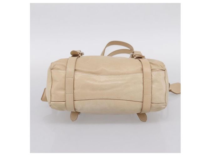 PRADA Schultertasche aus Leder Beige Silber Auth 200826V - Ansicht 5