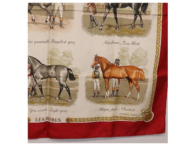 Hermès Foulard HERMES Carre 90 in Seta Beige Auth 199164 - vista 10