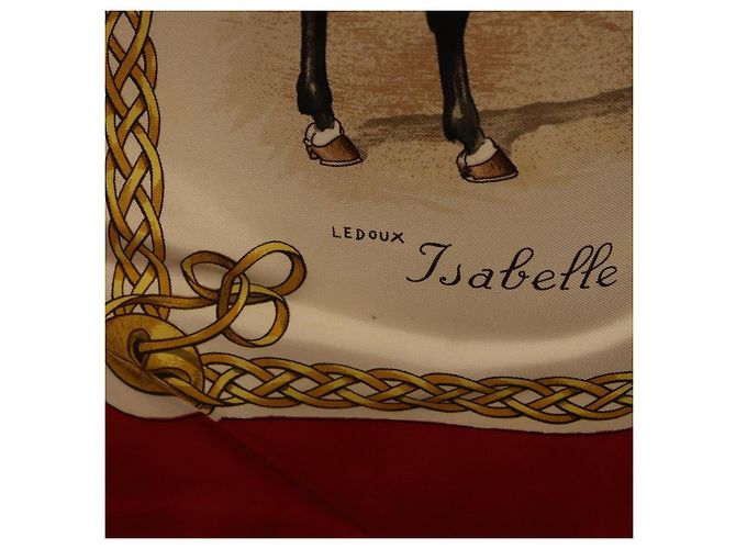 Hermès Foulard HERMES Carre 90 in Seta Beige Auth 199164 - vista 12