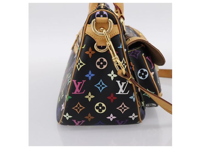 LOUIS VUITTON Monogram Multicolor Rita Tote Bag Black M40126 LV Auth 199920V Schwarz - Ansicht 3