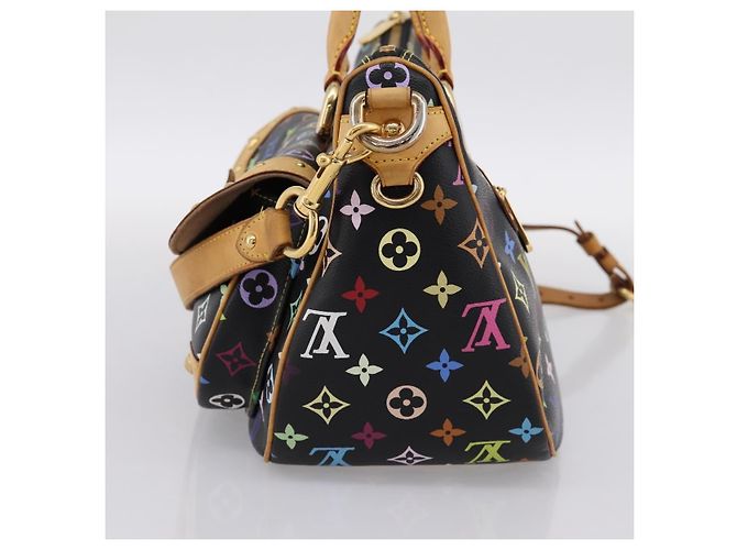 LOUIS VUITTON Monogram Multicolor Rita Tote Bag Black M40126 LV Auth 199920V Schwarz - Ansicht 4