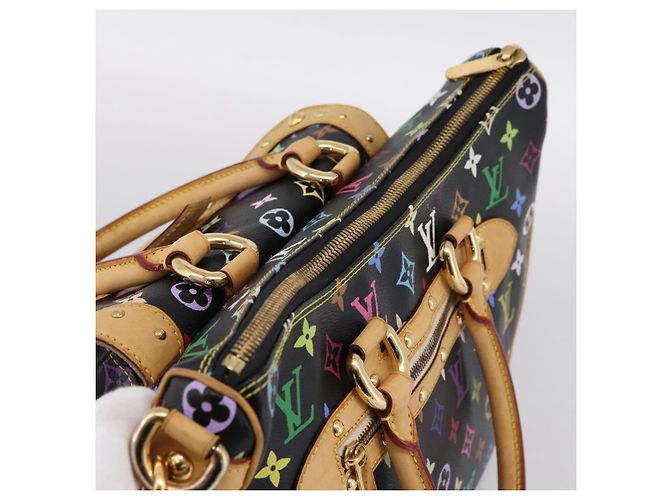LOUIS VUITTON Monogram Multicolor Rita Tote Bag Black M40126 LV Auth 199920V Schwarz - Ansicht 6