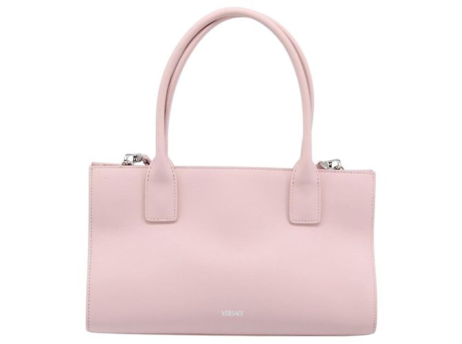 Borsa a mano VERSACE in pelle 2way Rosa Argento Auth BA15378V - vista 2