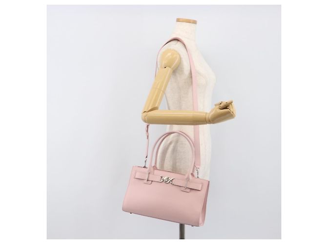 Borsa a mano VERSACE in pelle 2way Rosa Argento Auth BA15378V - vista 27
