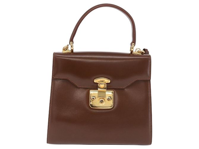 Borsa a mano GUCCI in pelle 2way Marrone Oro 000 2110 Auth 197847V D'oro - vista 13