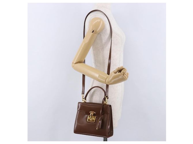 Borsa a mano GUCCI in pelle 2way Marrone Oro 000 2110 Auth 197847V D'oro - vista 27