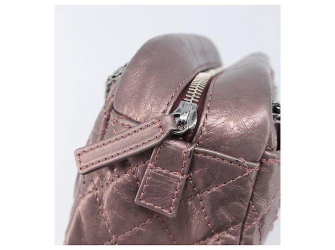 CHANEL 2.55 Matelasse Schultertasche aus rosa Leder mit Kette und silbernem CC Auth yk20882V Pink - Ansicht 10