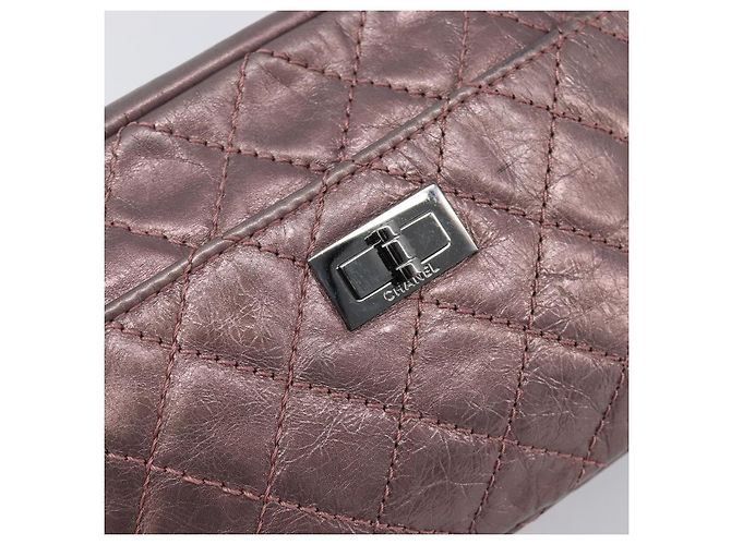 CHANEL 2.55 Matelasse Schultertasche aus rosa Leder mit Kette und silbernem CC Auth yk20882V Pink - Ansicht 17