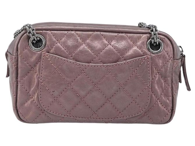 CHANEL 2.55 Matelasse Schultertasche aus rosa Leder mit Kette und silbernem CC Auth yk20882V Pink - Ansicht 2