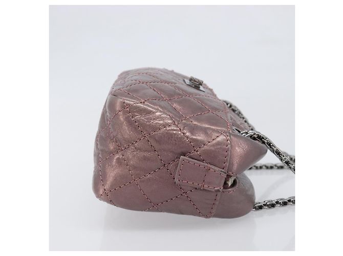 CHANEL 2.55 Matelasse Schultertasche aus rosa Leder mit Kette und silbernem CC Auth yk20882V Pink - Ansicht 3