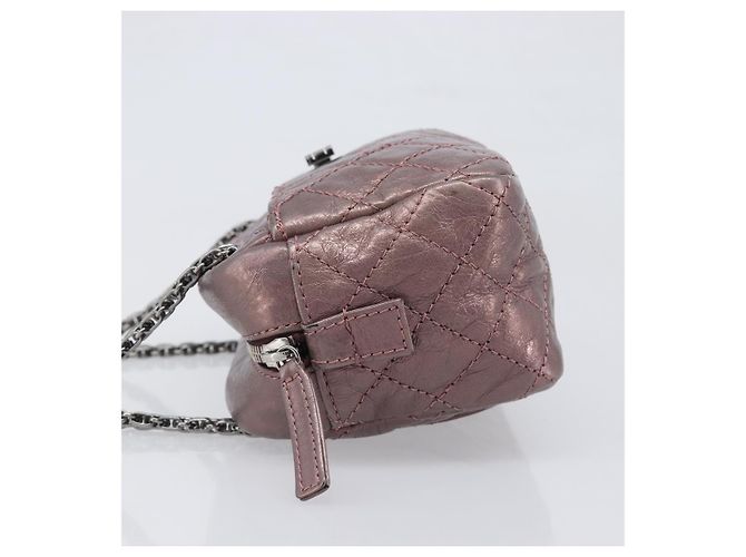 CHANEL 2.55 Matelasse Schultertasche aus rosa Leder mit Kette und silbernem CC Auth yk20882V Pink - Ansicht 4