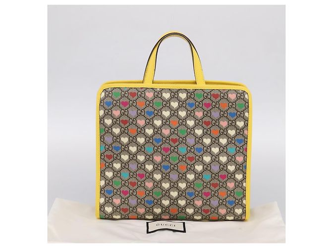 Borsa per bambini GUCCI GG Supreme PVC Beige 605614 Auth 201926V - vista 12