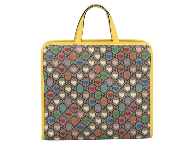 Borsa per bambini GUCCI GG Supreme PVC Beige 605614 Auth 201926V - vista 13