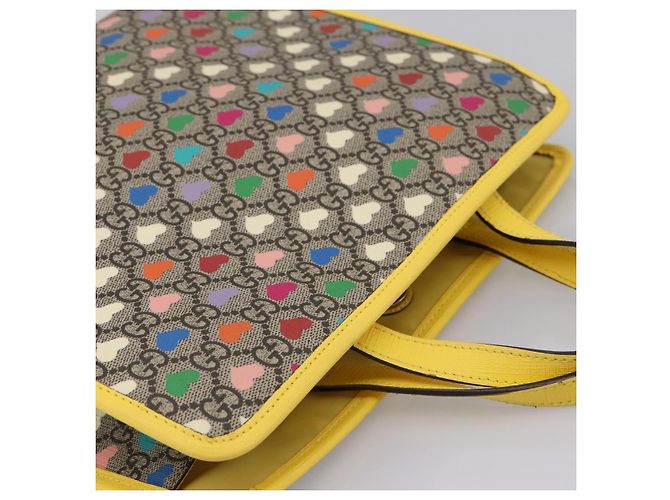Borsa per bambini GUCCI GG Supreme PVC Beige 605614 Auth 201926V - vista 6