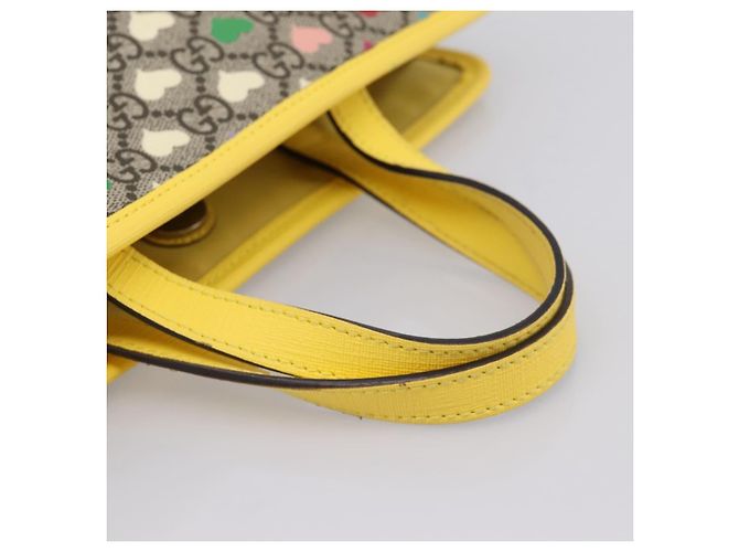 Borsa per bambini GUCCI GG Supreme PVC Beige 605614 Auth 201926V - vista 7