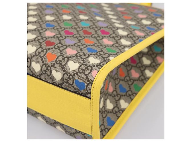 Borsa per bambini GUCCI GG Supreme PVC Beige 605614 Auth 201926V - vista 9