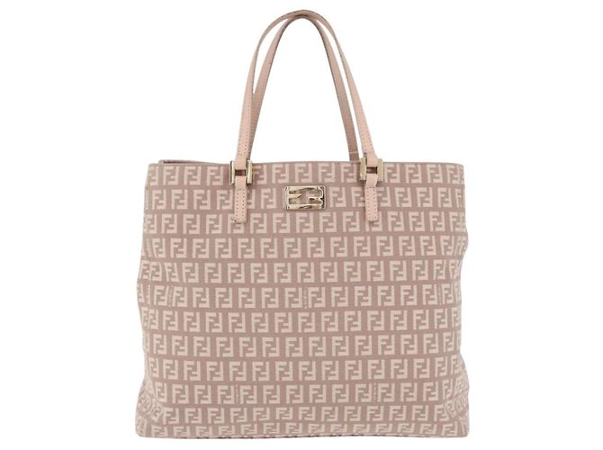 FENDI Zucchino Canvas Tote Bag Beige Gold Auth ka5989A Golden - Ansicht 13
