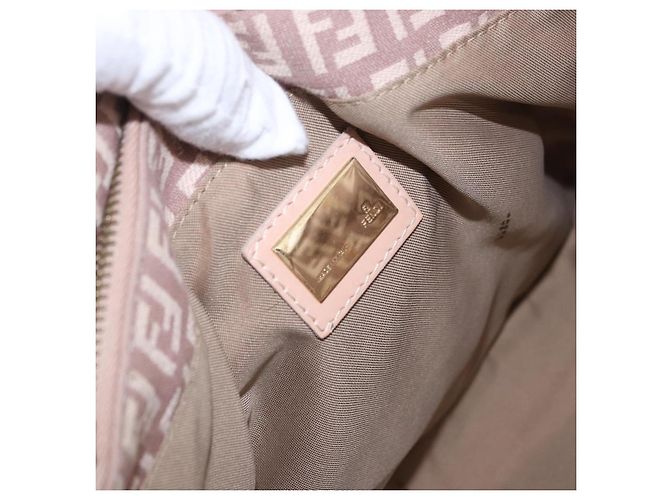 FENDI Zucchino Canvas Tote Bag Beige Gold Auth ka5989A Golden - Ansicht 19