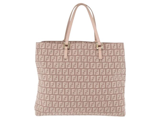 FENDI Zucchino Canvas Tote Bag Beige Gold Auth ka5989A Golden - Ansicht 2