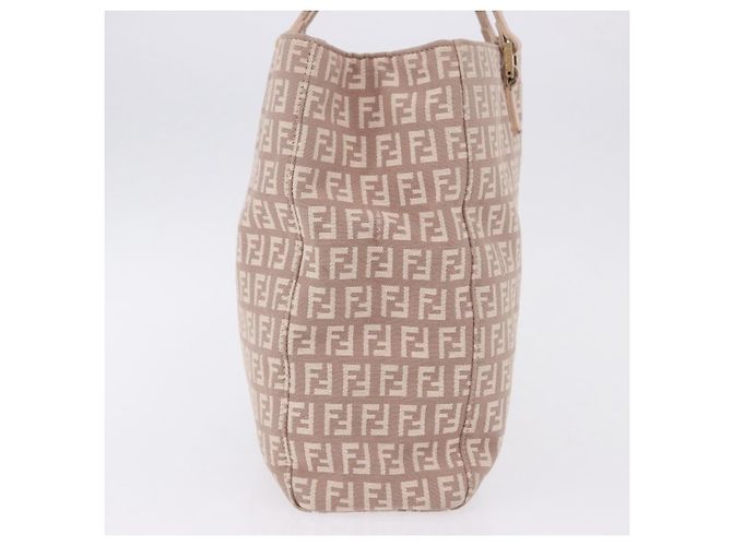 FENDI Zucchino Canvas Tote Bag Beige Gold Auth ka5989A Golden - Ansicht 4