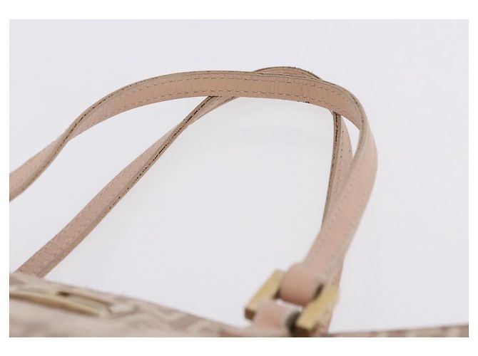 FENDI Zucchino Canvas Tote Bag Beige Gold Auth ka5989A Golden - Ansicht 8