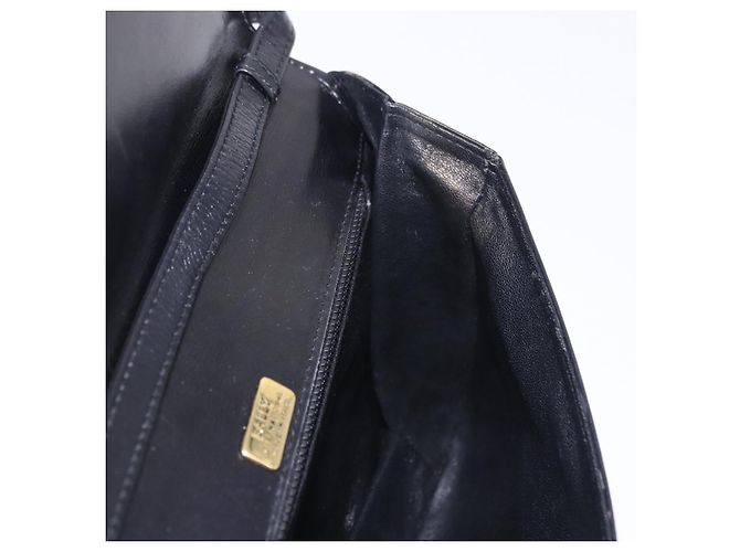 BALLY Schultertasche aus Leder Schwarz Goldfarben Auth 202267A - Ansicht 20