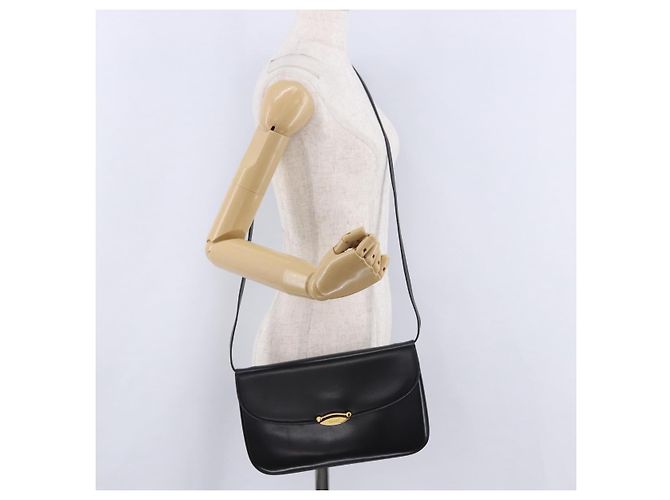 BALLY Schultertasche aus Leder Schwarz Goldfarben Auth 202267A - Ansicht 23